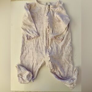 Kissy Kissy Light Pink Bunny Ruffle Footed One-Piece